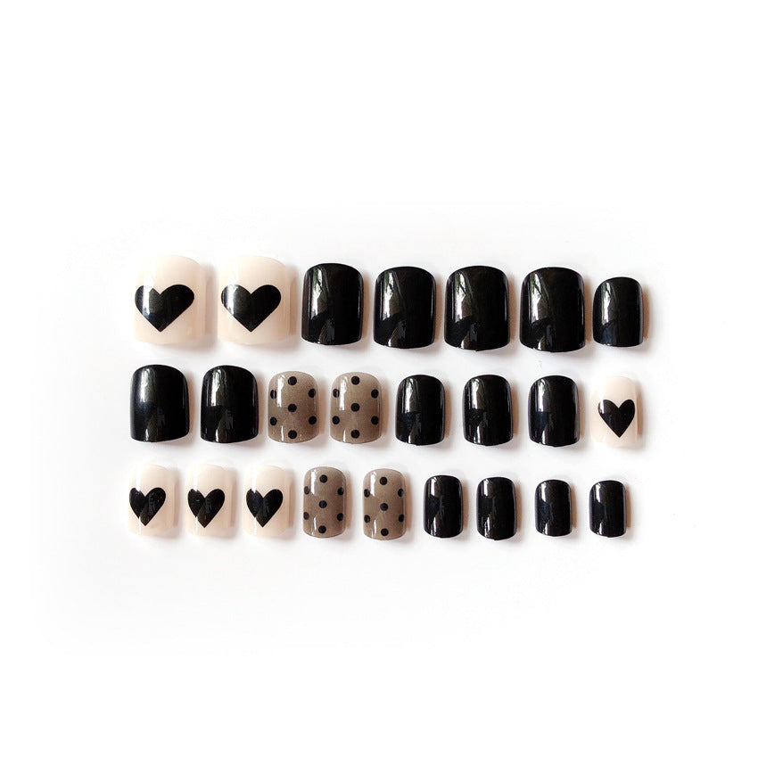 Fashion  nail Finished Nail Beauty Internet Celebrity Same Ins Love Fake Nails Sequins Nail Stickers S64 Wear Nail Patch