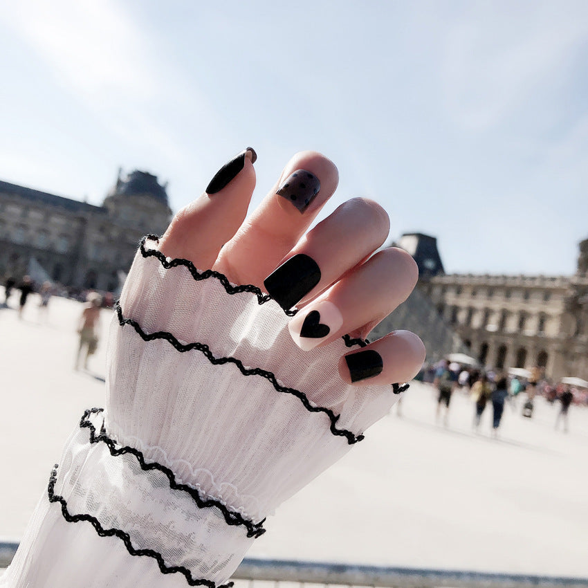 Fashion  nail Finished Nail Beauty Internet Celebrity Same Ins Love Fake Nails Sequins Nail Stickers S64 Wear Nail Patch