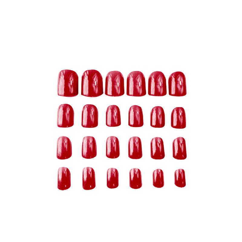 Fashion  nail Tina 24 Pieces Finished Nail Beauty Solid Color Fake Nail Patch Short Detachable Square Head Multi-Color Collection F Series