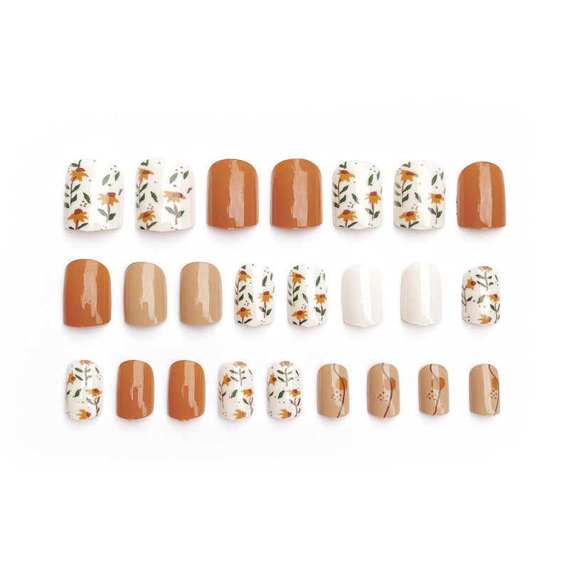 Fashion  nail Manicure European and American Short Wear Manicure Mori Style Lady Popular Fake Nail Tip Finished Product Nail Tip Manicure S95