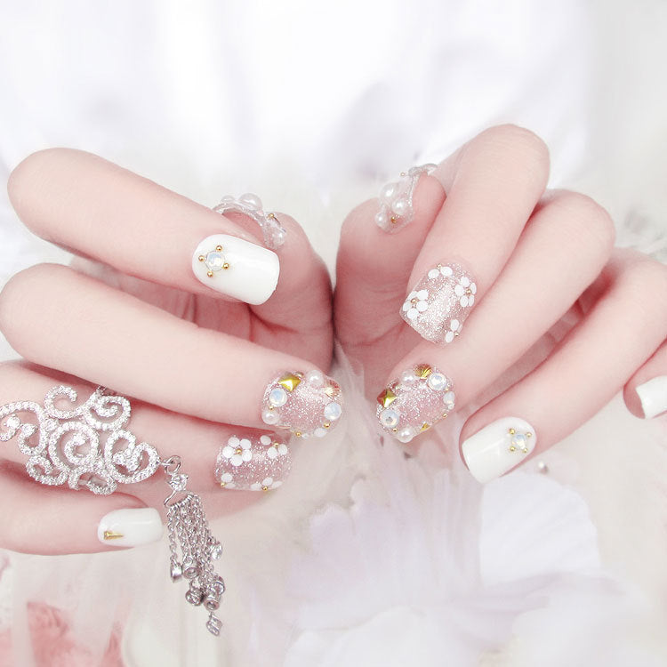 Fashion  nail Finished Nail Beauty Magazine Style Beautiful Bride Fake Nail Patch UV Nail L26