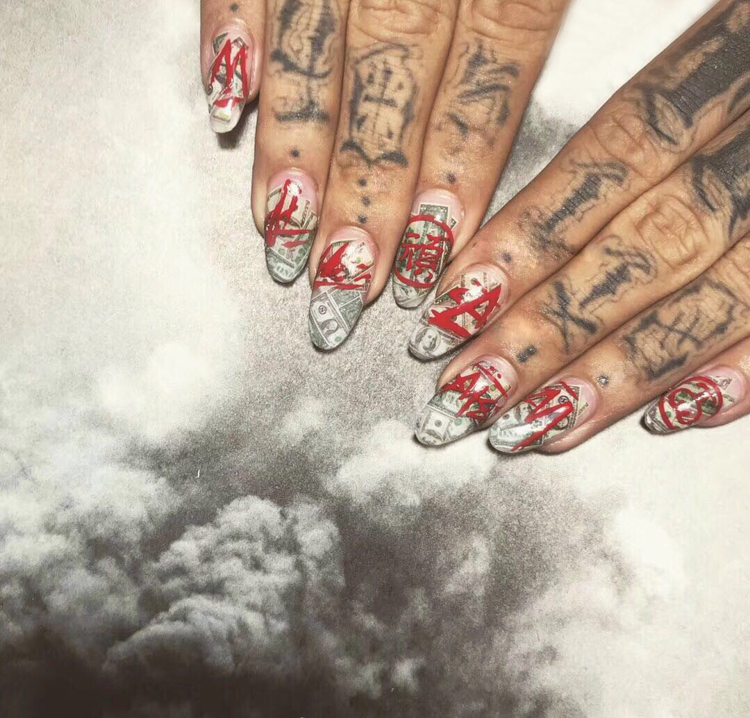 Fashion  nail Finished Nail Beauty Internet Celebrity Same Style Wear Nail Tip Nail Fake Nails Sequins Nail Stickers UV Nail L59