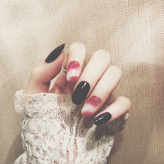 Fashion  nail Finished Nail Beauty Internet Celebrity Same Ins Rendering round Head Fake Nails Sequins Nail Stickers UV Nail L60