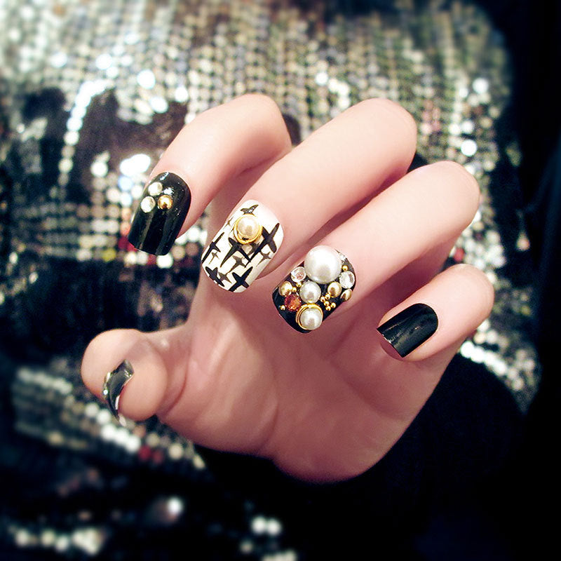 Fashion  nail Nail Tips Finished Nail Beauty Fake Nails Nail Patch Finished Nail Stickers Fake Nails D4