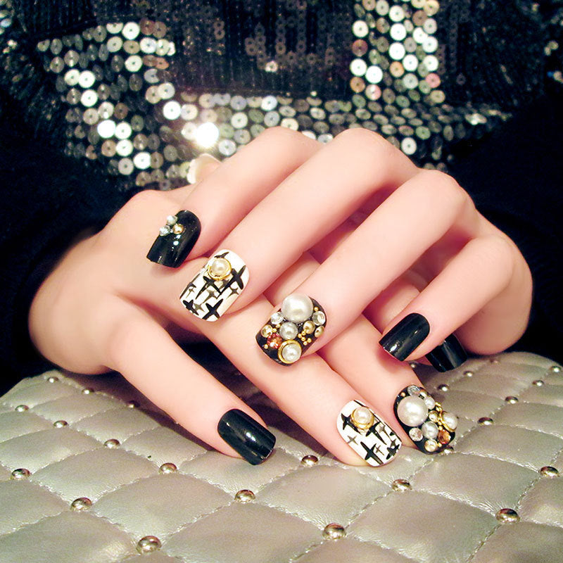 Fashion  nail Nail Tips Finished Nail Beauty Fake Nails Nail Patch Finished Nail Stickers Fake Nails D4