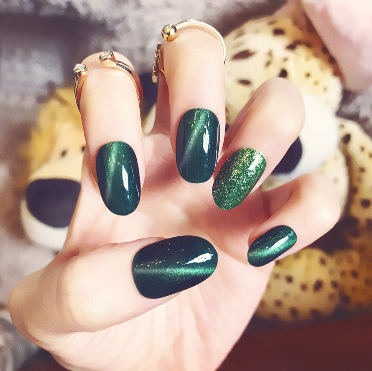 Fashion  nail Tina Finished Nail Beauty Fake Nails Nail Patch Popular Cat Eye Nail Stickers UV Nail L Cat Eye Nail Stickers