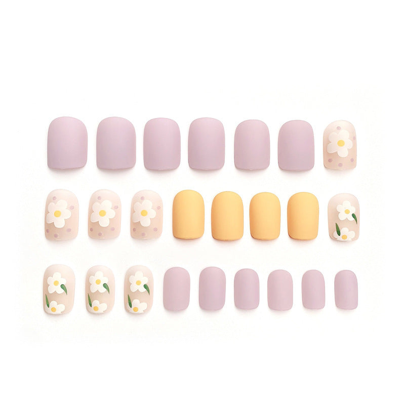 Fashion  nail Manicure Frosted and Matte Small Flower Wear Nail Finished Patch Fake Nails Nail Patch Nail Tip MS-27