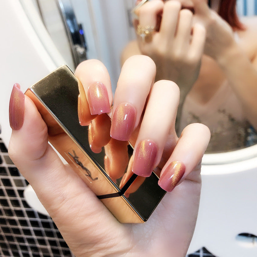 Fashion  nail Finished Nail Beauty Internet Celebrity Same Ins Cat Eye Fake Nails Nail Stickers UV Nail L10