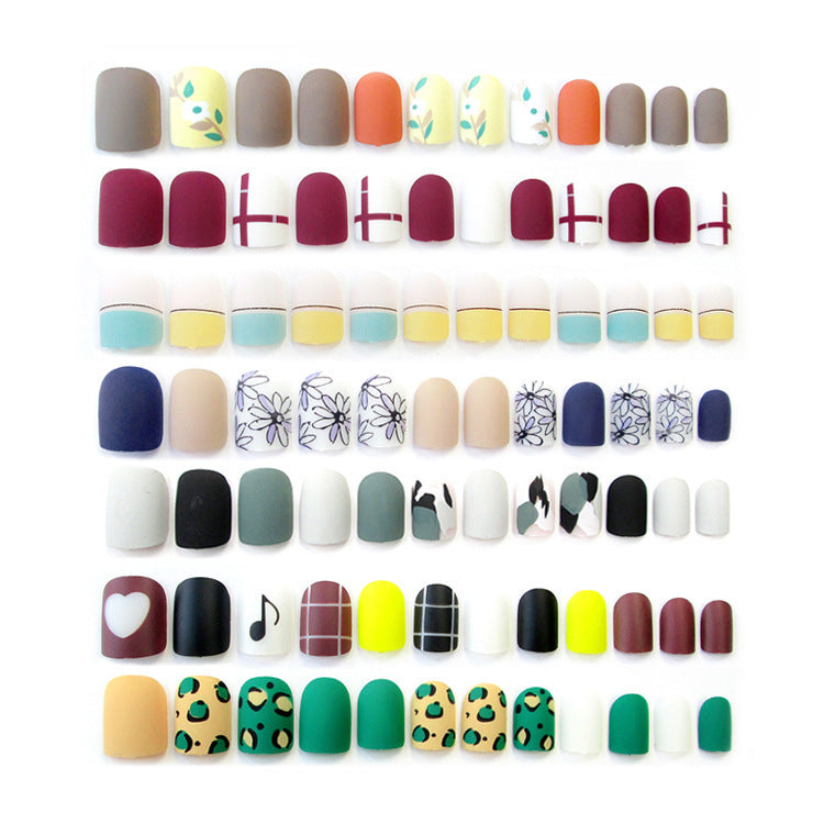 Fashion  nail Internet Celebrity Fake Nail Patch Wear Armor Finished Product Nail Tip Nail Stickers Disassembly Nail Patch Nail Stickers Matte