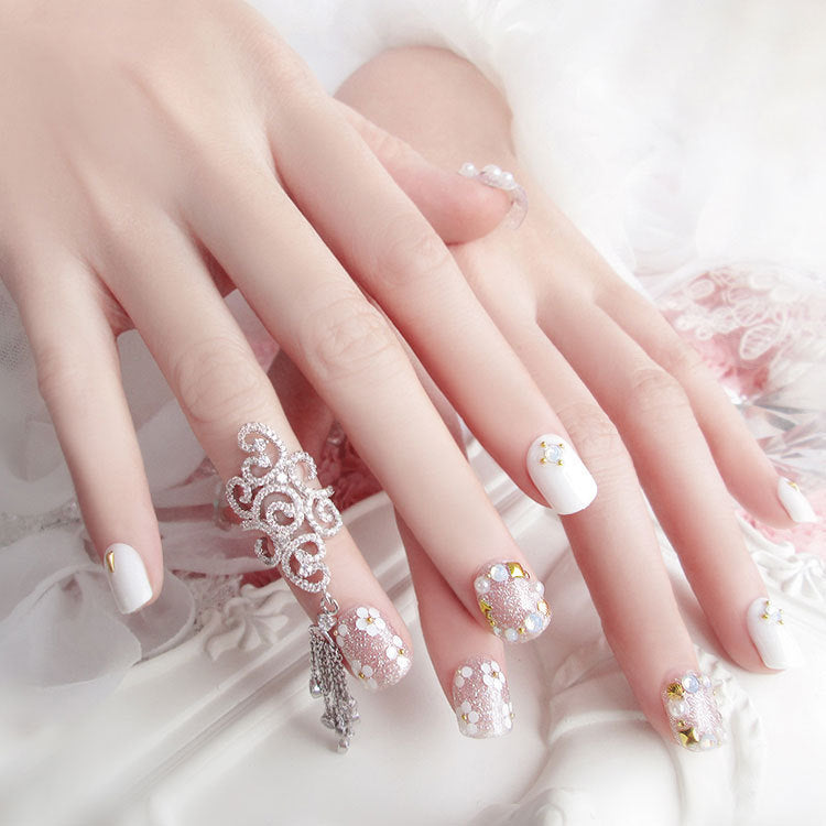 Fashion  nail Finished Nail Beauty Magazine Style Beautiful Bride Fake Nail Patch UV Nail L26