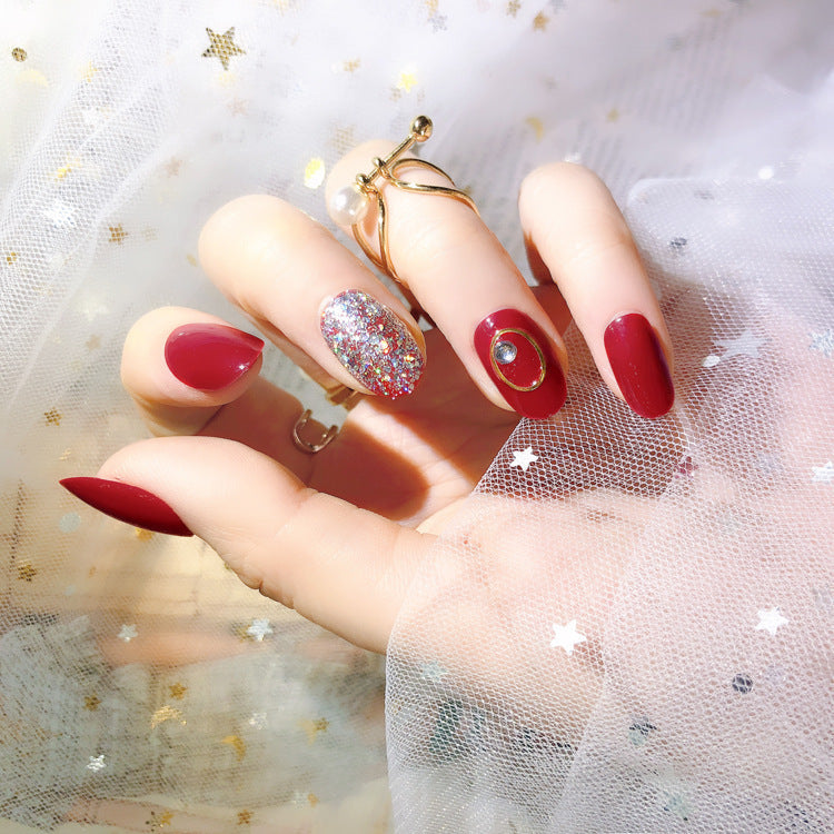 Fashion  nail Nail Tips Finished Bride Fake Nails Fake Nails Pieces Manicure 24 Pieces Finished L34 UV Nail