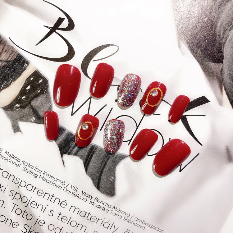 Fashion  nail Nail Tips Finished Bride Fake Nails Fake Nails Pieces Manicure 24 Pieces Finished L34 UV Nail
