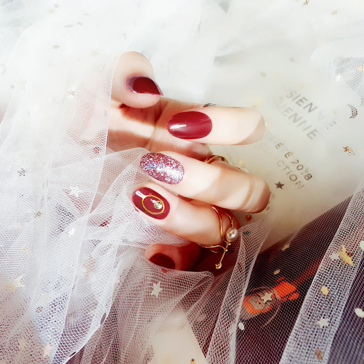 Fashion  nail Nail Tips Finished Bride Fake Nails Fake Nails Pieces Manicure 24 Pieces Finished L34 UV Nail