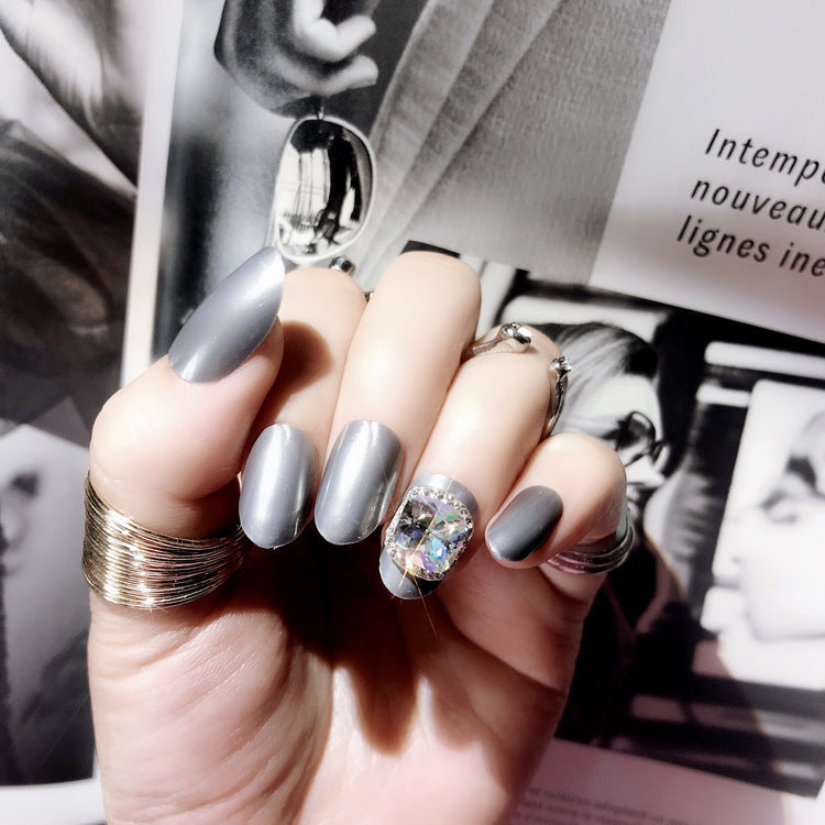 Fashion  nail Tina Fake Nails Nail Stickers Finished Rotating Beads Nail Wear Nail Fingertip Jewelry Transfer Beads K