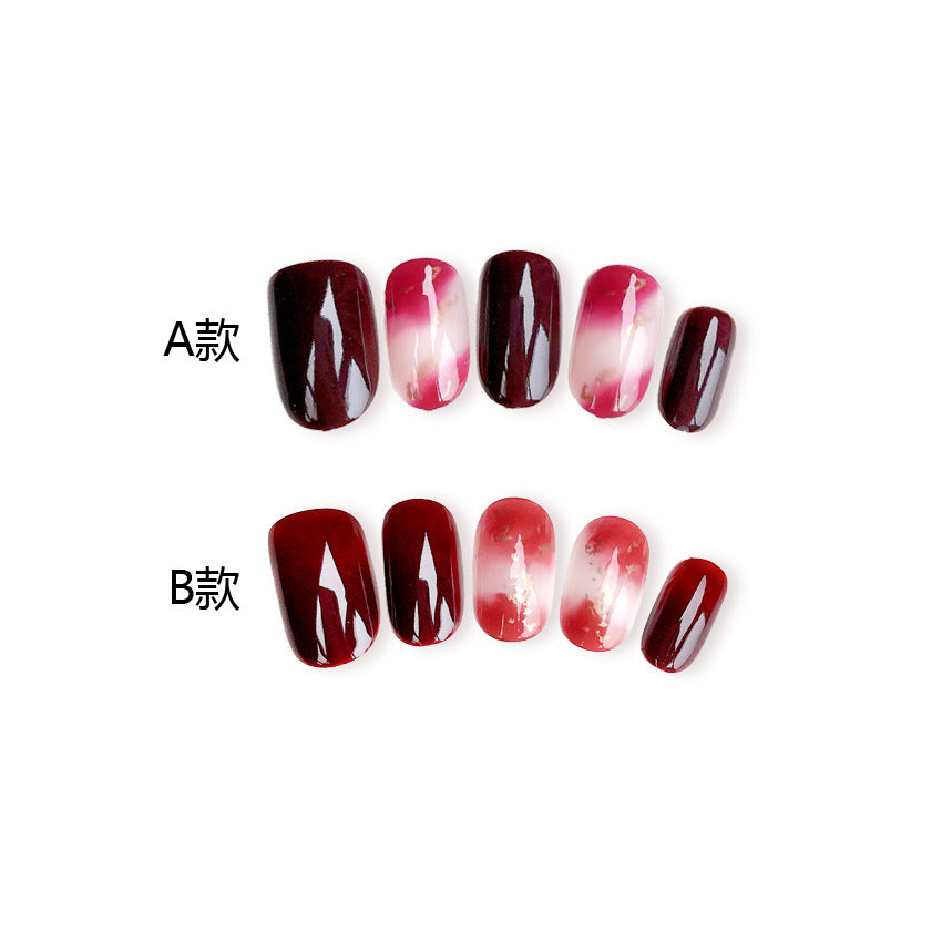 Fashion  nail Finished Nail Beauty Internet Celebrity Same Ins Rendering round Head Fake Nails Sequins Nail Stickers UV Nail L60