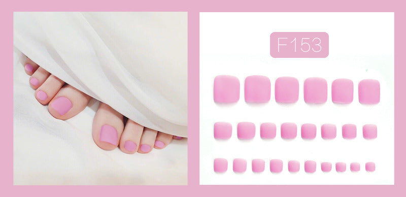 Fashion  nail Fake Nails Wear Nail Toenail Finished Product Nail Tip Matte Solid Color Nail Stickers Removable Nail Patch 24 Pieces