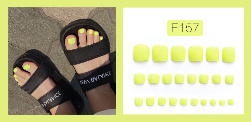 Fashion  nail Fake Nails Wear Nail Toenail Finished Product Nail Tip Matte Solid Color Nail Stickers Removable Nail Patch 24 Pieces