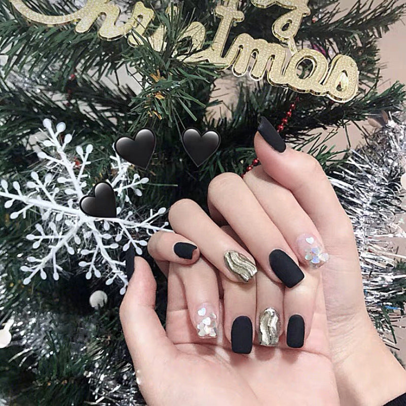 Fashion  nail Tina Finished Nail Beauty Internet Celebrity Same Ins Fake Nails Nail Stickers Wave Ripple UV Nail L67