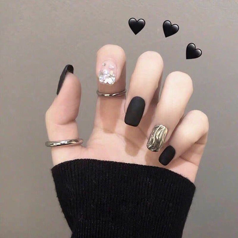 Fashion  nail Tina Finished Nail Beauty Internet Celebrity Same Ins Fake Nails Nail Stickers Wave Ripple UV Nail L67