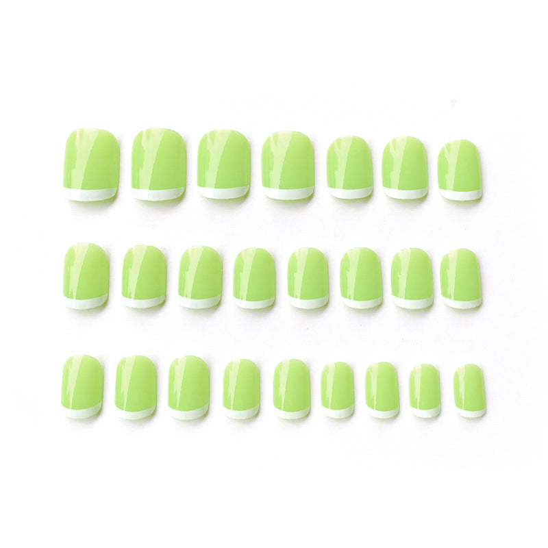 Fashion  nail Fake Nails Finished Nail Beauty Wear Armor Nail Stickers French White Edge Nail Sticker 24 Patch Pack Nail Shaped Piece S113