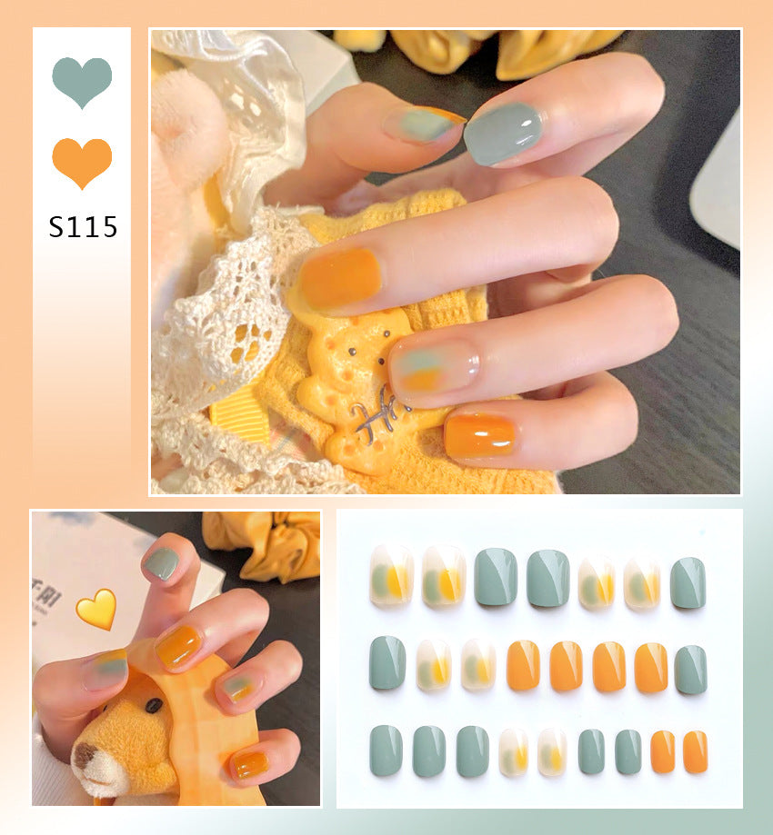 Fashion  nail New Fake Nails Nail Stickers Fake Nail Wearable Nail Beauty Nail Patch 24 Pieces Boxed S115