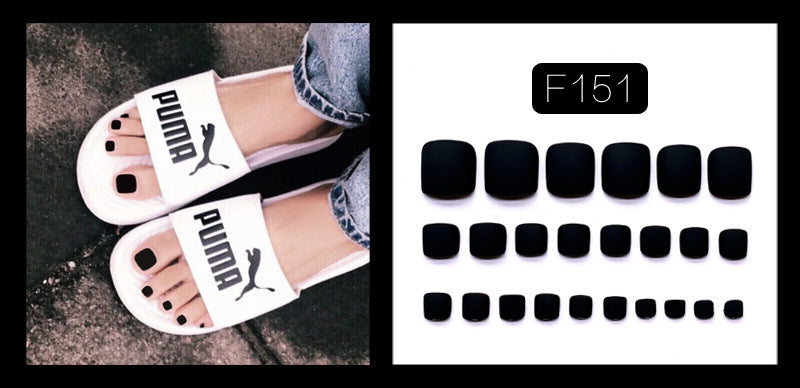 Fashion  nail Fake Nails Wear Nail Toenail Finished Product Nail Tip Matte Solid Color Nail Stickers Removable Nail Patch 24 Pieces