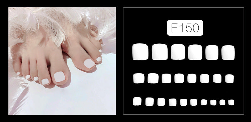 Fashion  nail Fake Nails Wear Nail Toenail Finished Product Nail Tip Matte Solid Color Nail Stickers Removable Nail Patch 24 Pieces