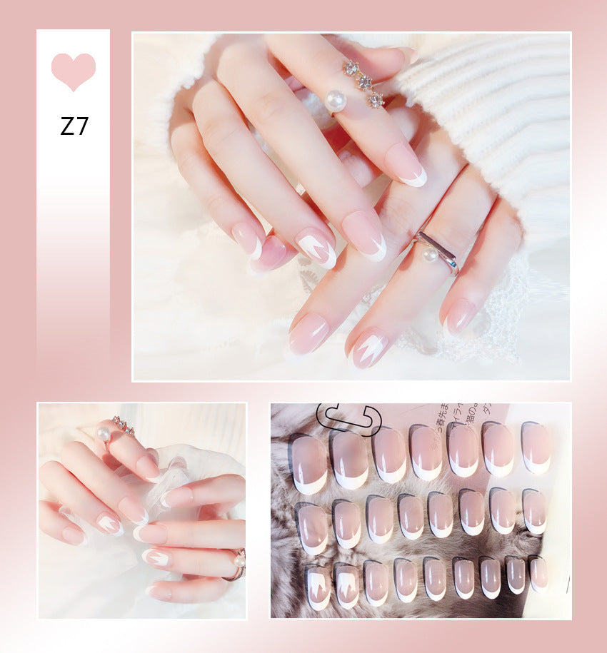 Fashion  nail Tina Finished Nail Beauty Internet Celebrity Same Ins Fake Nails Nail Stickers Wear Nail Back Glue Collection Z