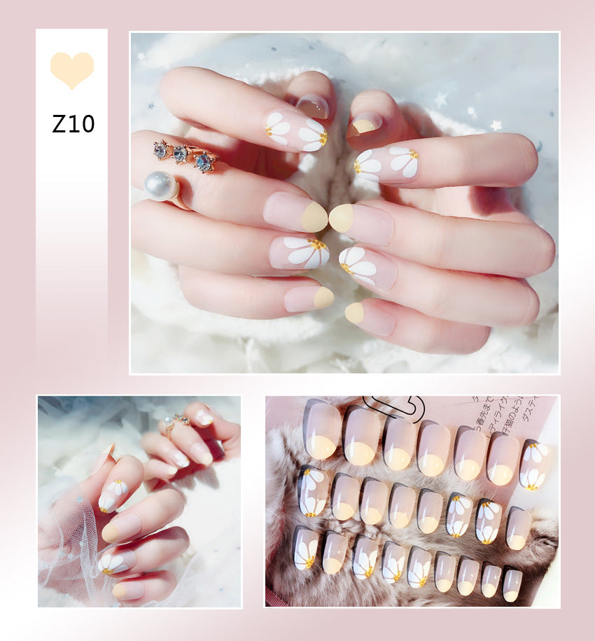 Fashion  nail Tina Finished Nail Beauty Internet Celebrity Same Ins Fake Nails Nail Stickers Wear Nail Glue Collection Z