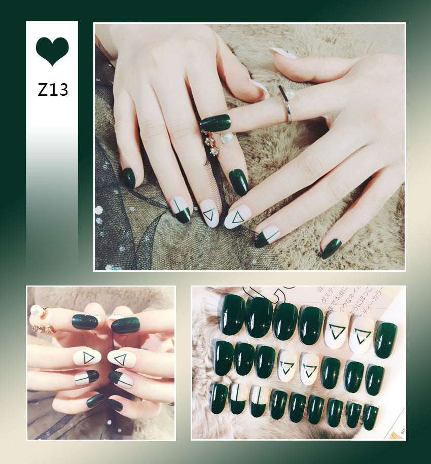 Fashion  nail Tina Finished Nail Beauty Internet Celebrity Same Ins Fake Nails Nail Stickers Wear Nail Glue Collection Z