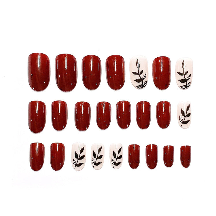 Fashion  nail Tina Finished Nail Beauty Internet Celebrity Same Ins Fake Nails Nail Stickers Wear Nail Back Glue Collection Z