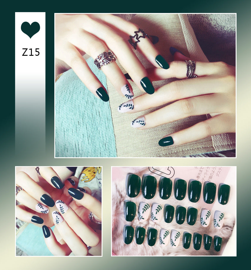 Fashion  nail Tina Finished Nail Beauty Internet Celebrity Same Ins Fake Nails Nail Stickers Wear Nail Back Glue Collection Z