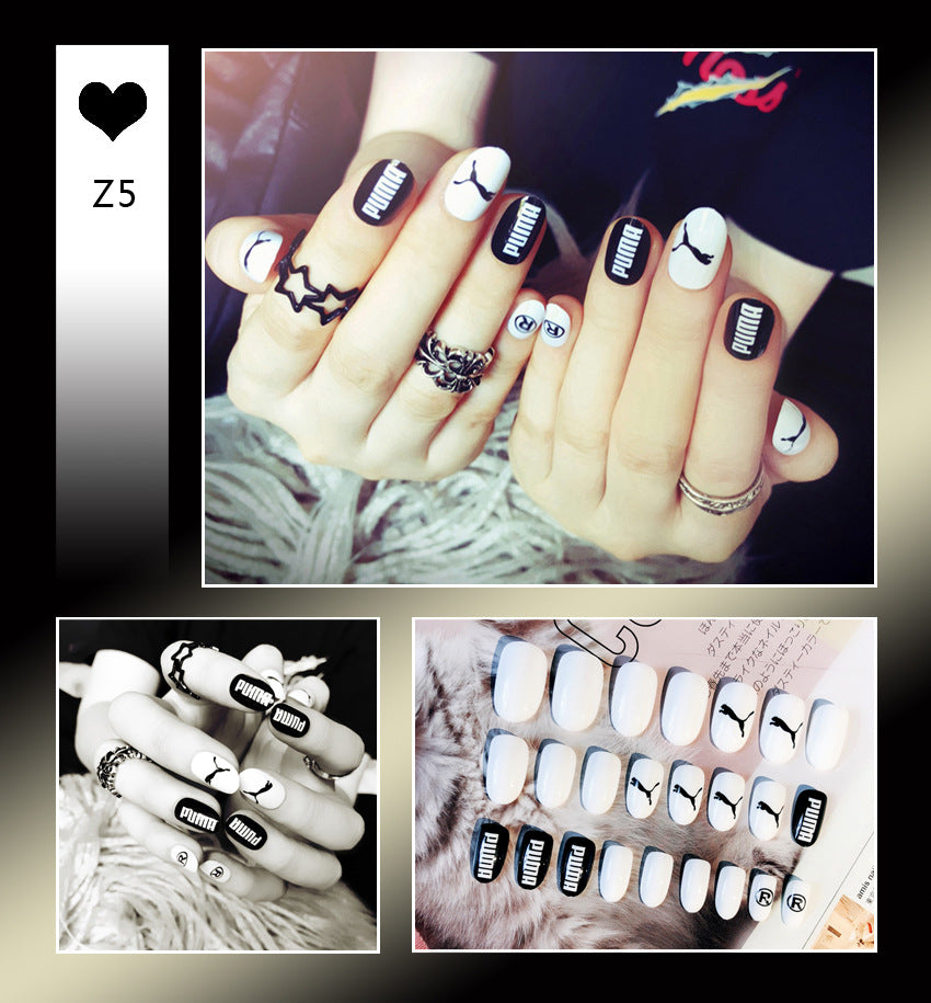 Fashion  nail Tina Finished Nail Beauty Internet Celebrity Same Ins Fake Nails Nail Stickers Wear Nail Back Glue Collection Z