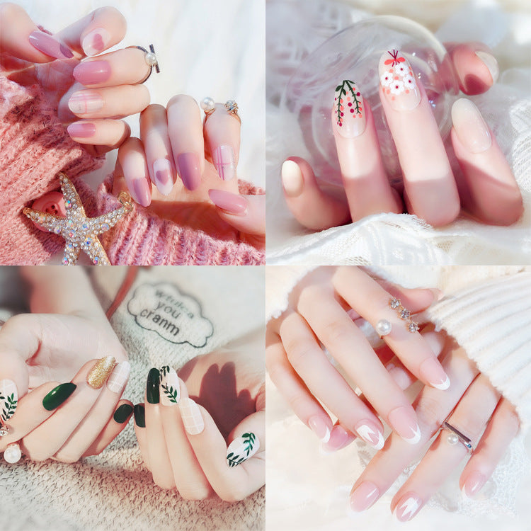 Fashion  nail Tina Finished Nail Beauty Internet Celebrity Same Ins Fake Nails Nail Stickers Wear Nail Back Glue Collection Z