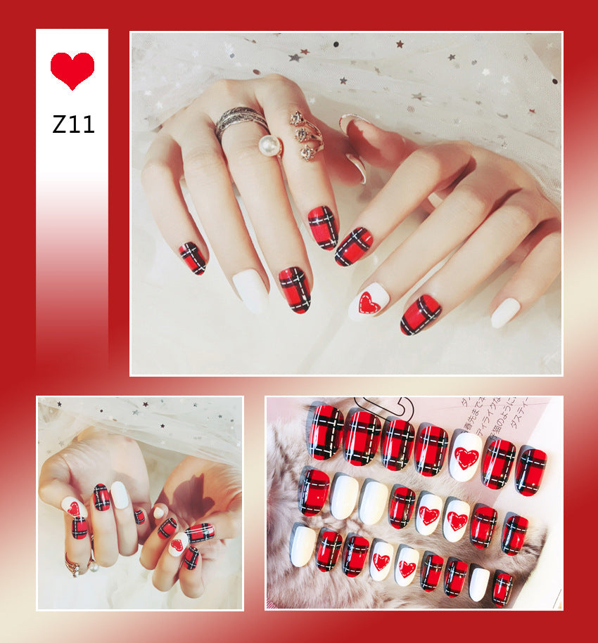 Fashion  nail Tina Finished Nail Beauty Internet Celebrity Same Ins Fake Nails Nail Stickers Wear Nail Glue Collection Z
