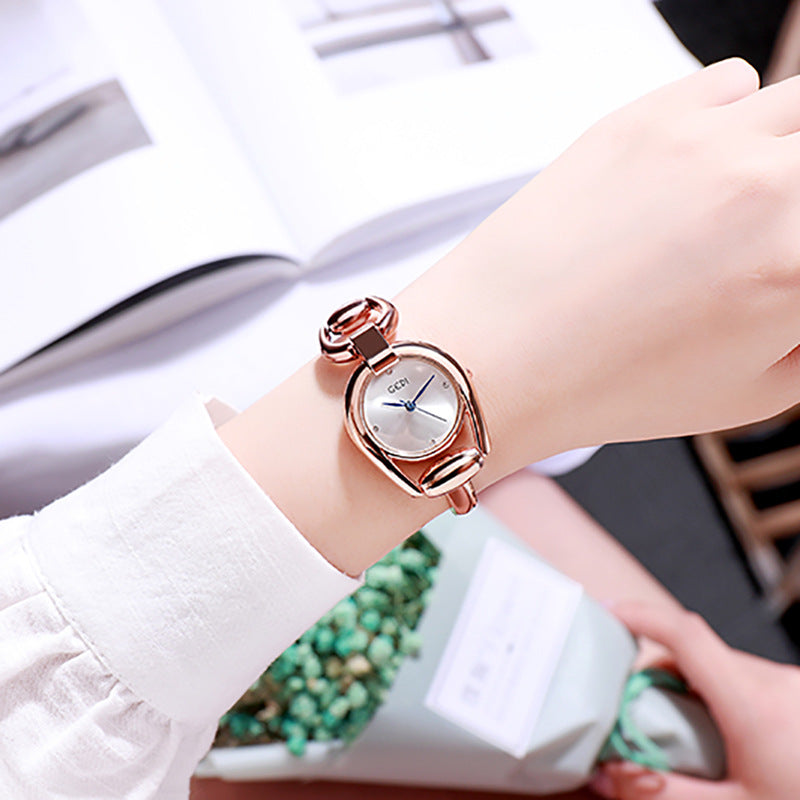 Fashion women's watchNew Cross-Border New Women's Bracelet Watch Douyin Online Influencer Same Watch Fashion Simple Temperament Hollow Sheet Women