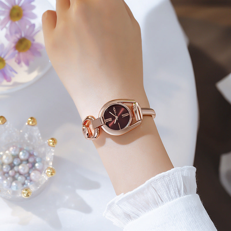Fashion women's watchNew Cross-Border New Women's Bracelet Watch Douyin Online Influencer Same Watch Fashion Simple Temperament Hollow Sheet Women