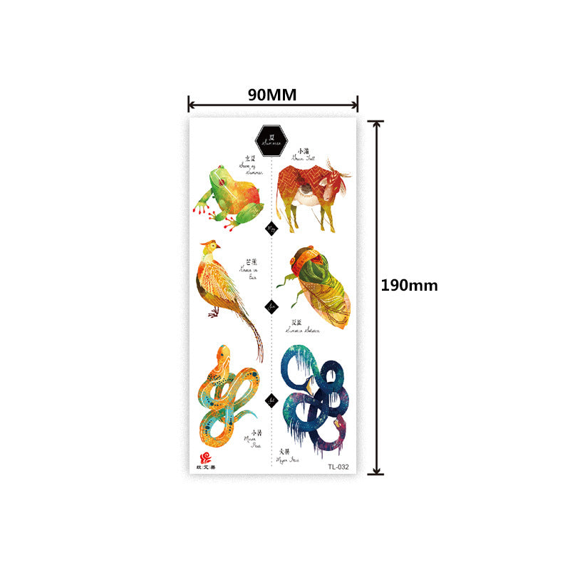 Free shipping Tattoo In Stock Factory Wholesale Tattoo Sticker Flower Animal Tattoo Sticker Waterproof Colorful Plant Animal Tattoo Sticker Tattoo