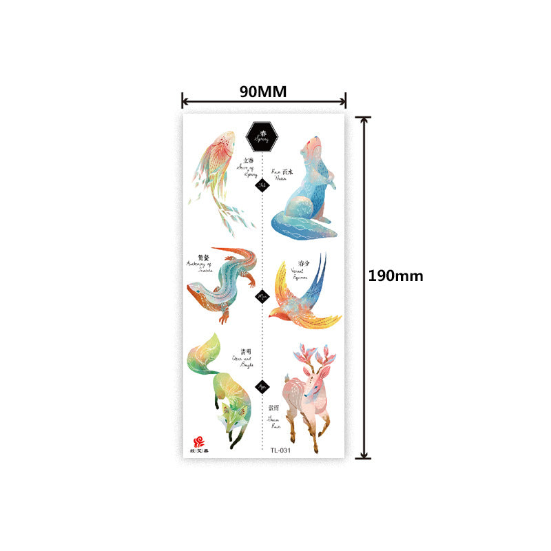 Free shipping Tattoo In Stock Factory Wholesale Tattoo Sticker Flower Animal Tattoo Sticker Waterproof Colorful Plant Animal Tattoo Sticker Tattoo
