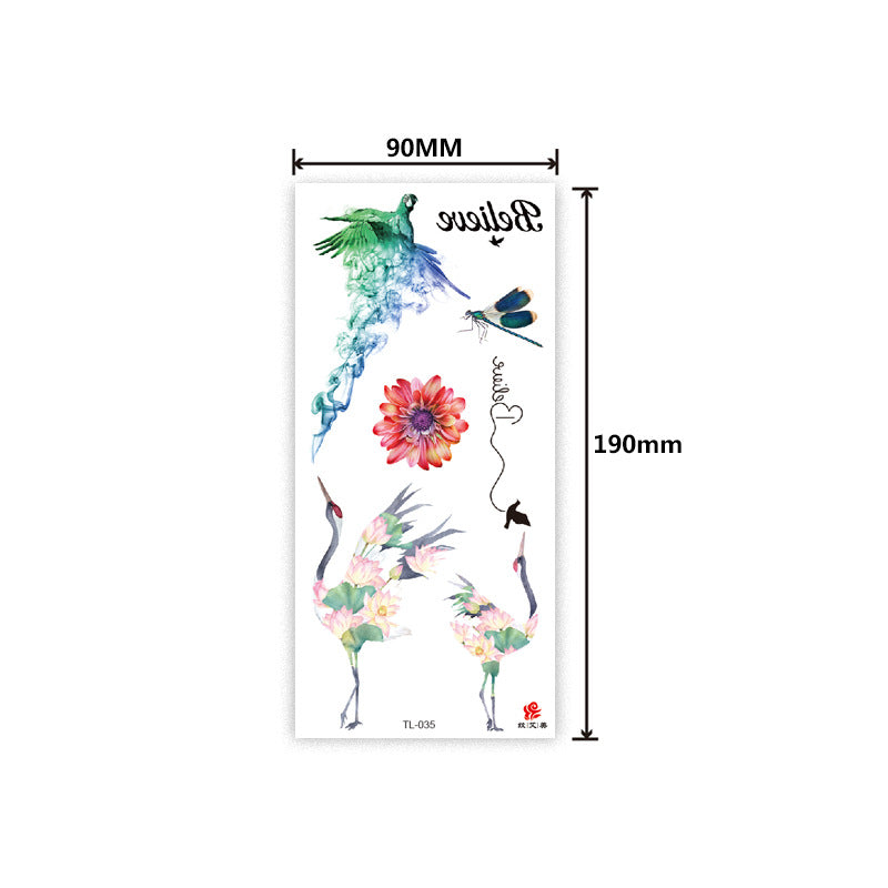 Free shipping Tattoo In Stock Factory Wholesale Tattoo Sticker Flower Animal Tattoo Sticker Waterproof Colorful Plant Animal Tattoo Sticker Tattoo