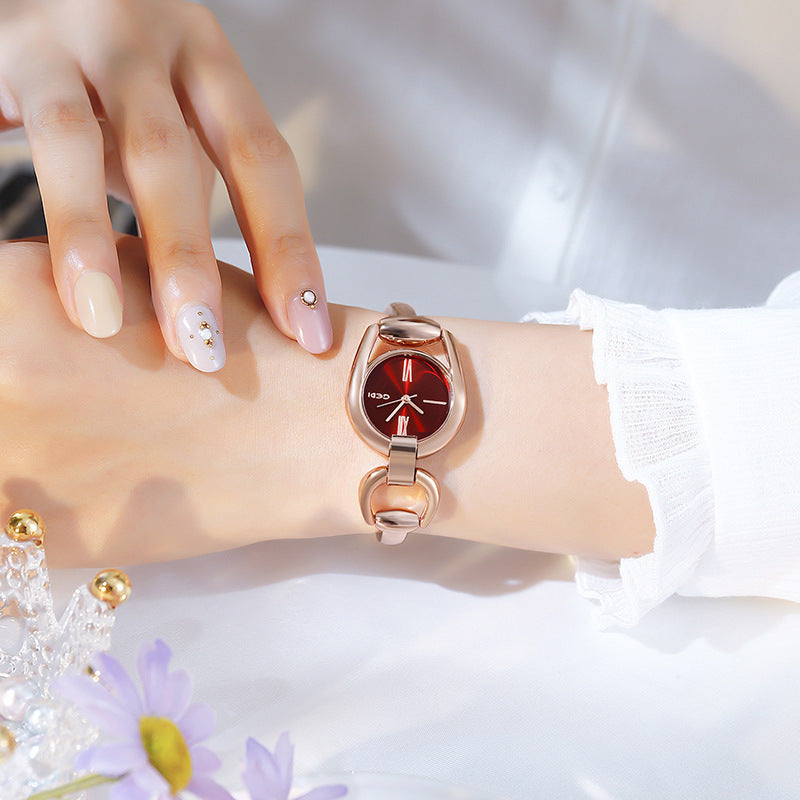 Fashion women's watchNew Cross-Border New Women's Bracelet Watch Douyin Online Influencer Same Watch Fashion Simple Temperament Hollow Sheet Women