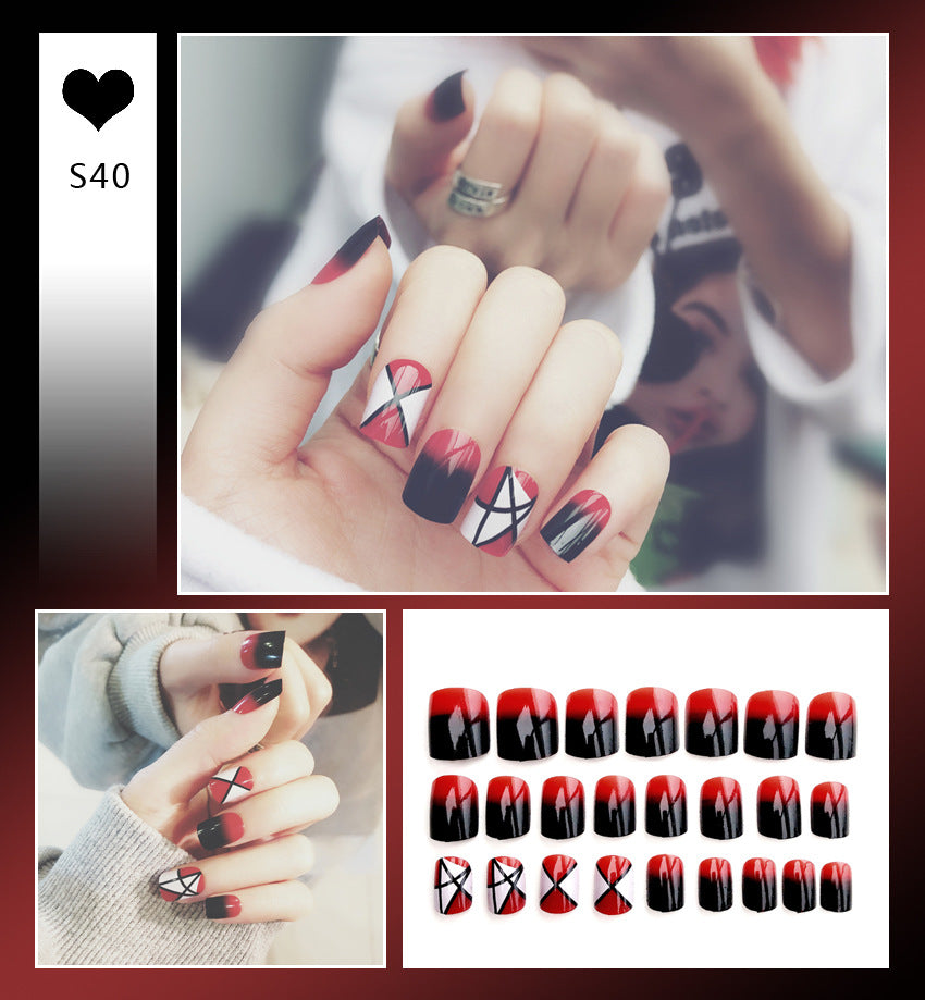 Fashion  nail Tina Finished Nail Beauty Nail Patch 24 Pieces Fake Finger Finished Nail Cute Patch Finished Product Collection