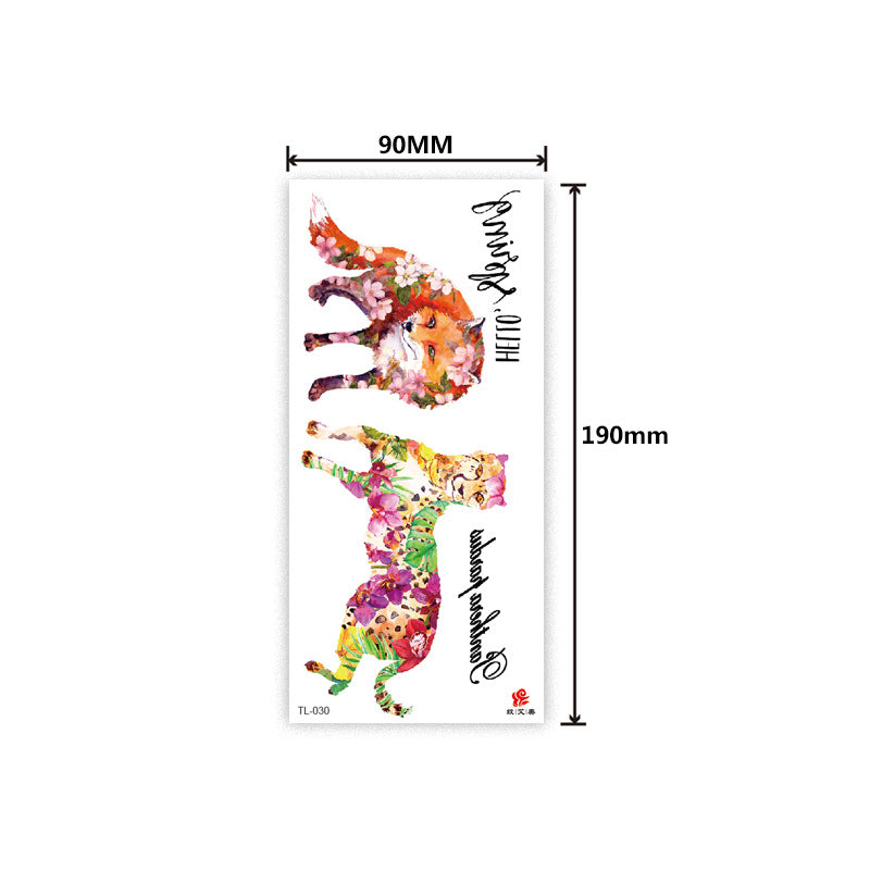 Free shipping Tattoo In Stock Factory Wholesale Tattoo Sticker Flower Animal Tattoo Sticker Waterproof Colorful Plant Animal Tattoo Sticker Tattoo