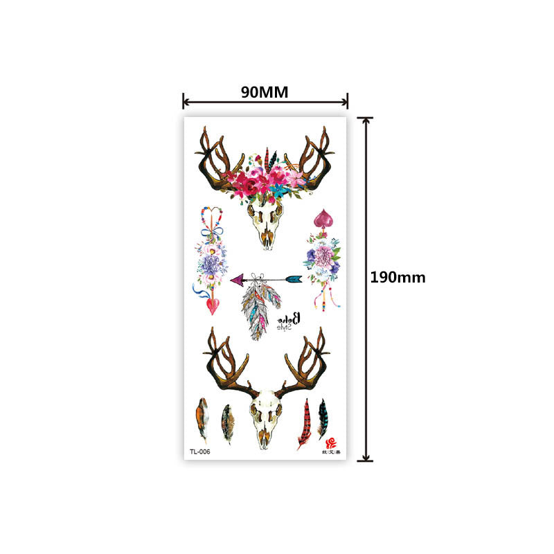 Free shipping Tattoo In Stock Factory Wholesale Tattoo Sticker Flower Animal Tattoo Sticker Waterproof Colorful Plant Animal Tattoo Sticker Tattoo