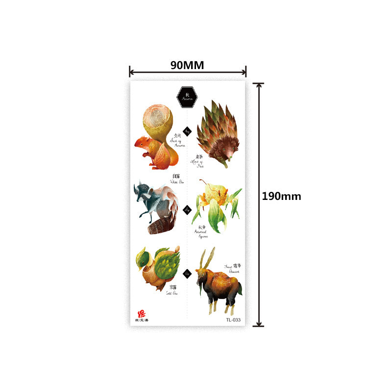 Free shipping Tattoo In Stock Factory Wholesale Tattoo Sticker Flower Animal Tattoo Sticker Waterproof Colorful Plant Animal Tattoo Sticker Tattoo
