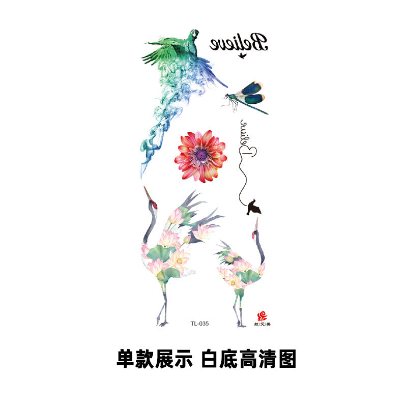 Free shipping Tattoo In Stock Factory Wholesale Tattoo Sticker Flower Animal Tattoo Sticker Waterproof Colorful Plant Animal Tattoo Sticker Tattoo