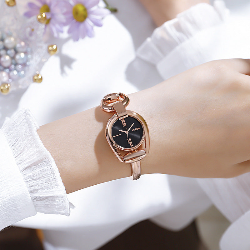 Fashion women's watchNew Cross-Border New Women's Bracelet Watch Douyin Online Influencer Same Watch Fashion Simple Temperament Hollow Sheet Women