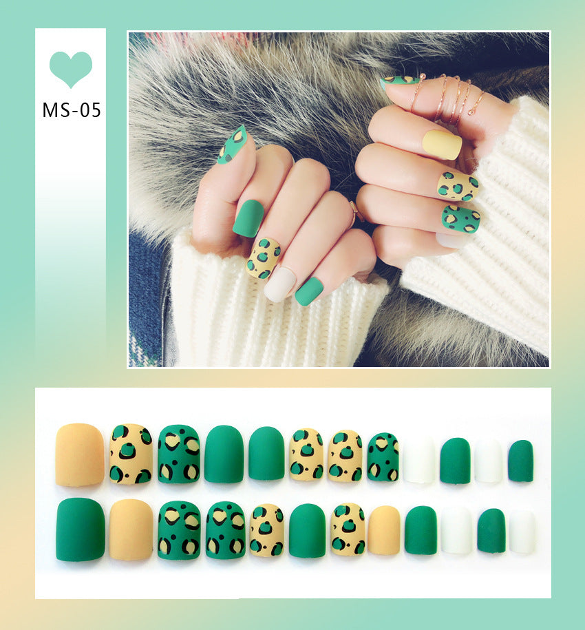 Fashion  nail Internet Celebrity Fake Nail Patch Wear Armor Finished Product Nail Tip Nail Stickers Disassembly Nail Patch Nail Stickers Matte