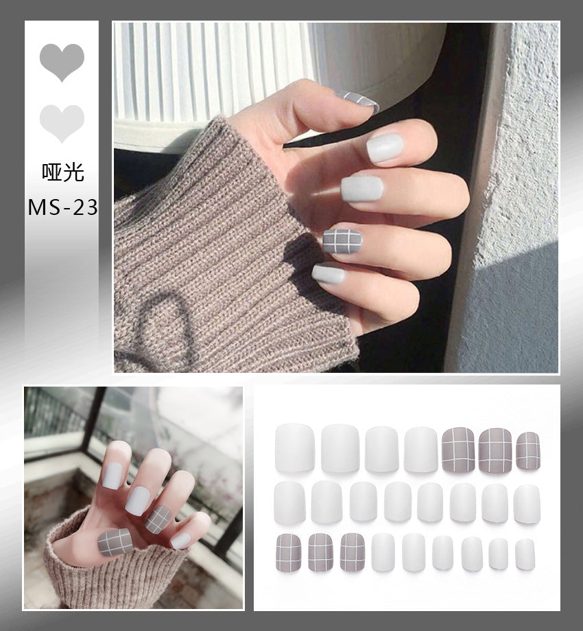 Fashion  nail Internet Celebrity Fake Nail Patch Wear Armor Finished Product Nail Tip Nail Stickers Disassembly Nail Patch Nail Stickers Matte