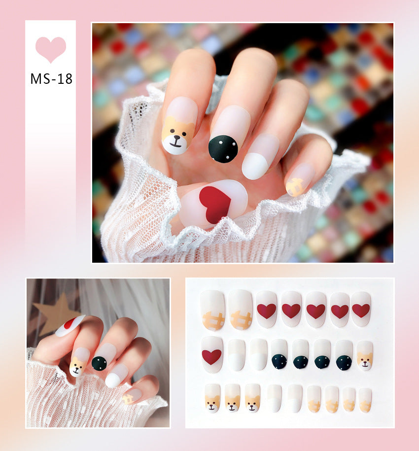 Fashion  nail Internet Celebrity Fake Nail Patch Wear Armor Finished Product Nail Tip Nail Stickers Disassembly Nail Patch Nail Stickers Matte